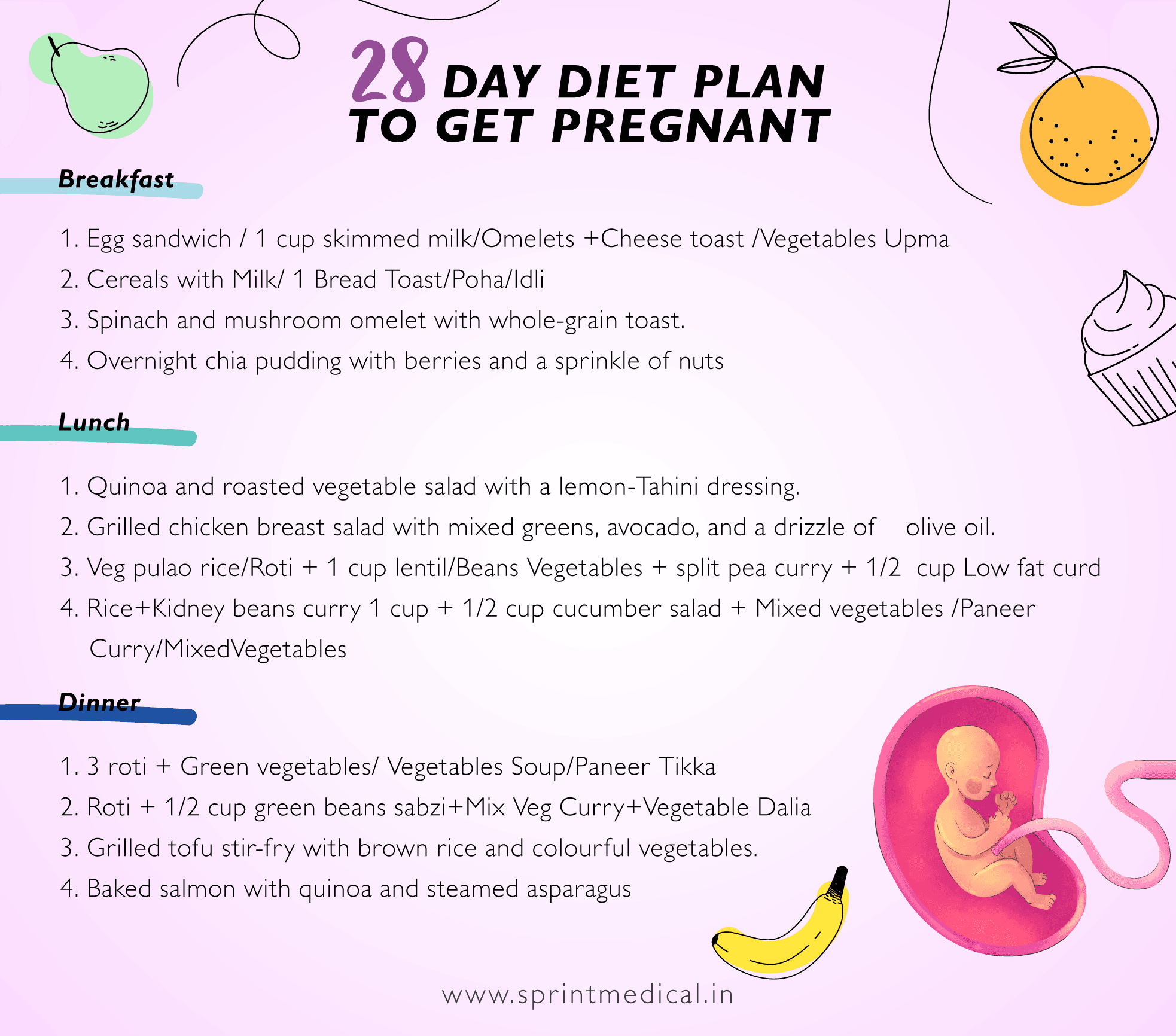 28 day diet plan to get pregnant
