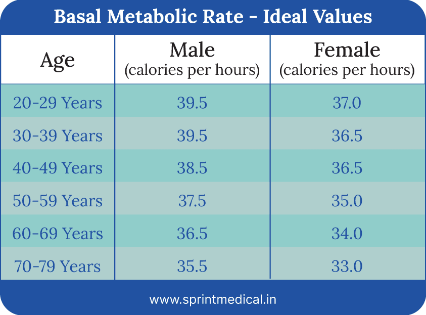 Basal Metabolic Rate Ideal Values