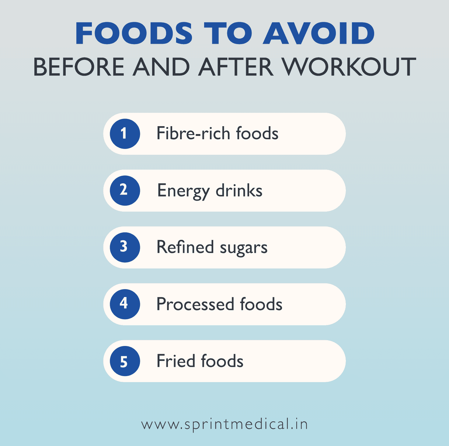 Foods to avoid before and after workout