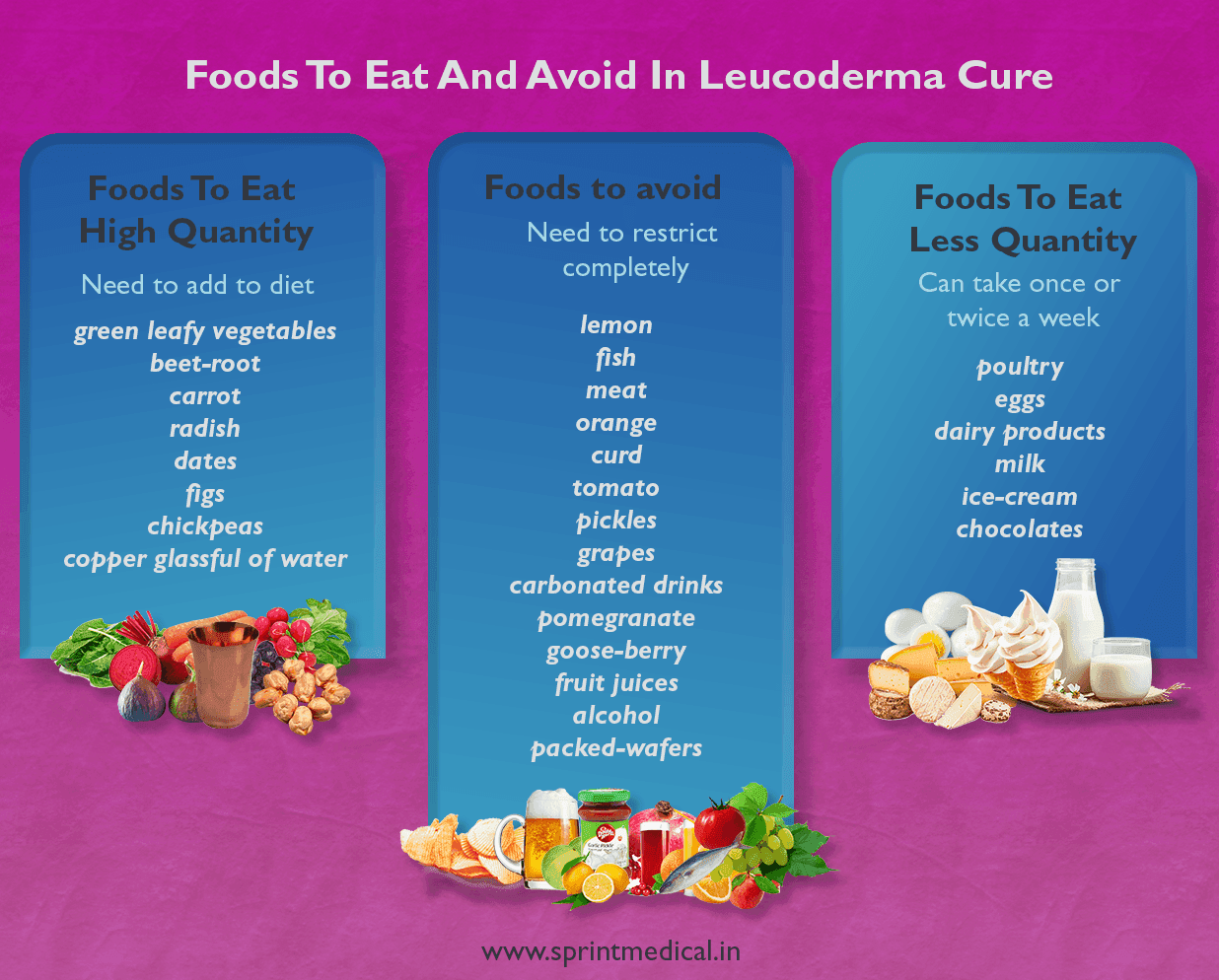 Foods to eat and avoid in leucoderma cure