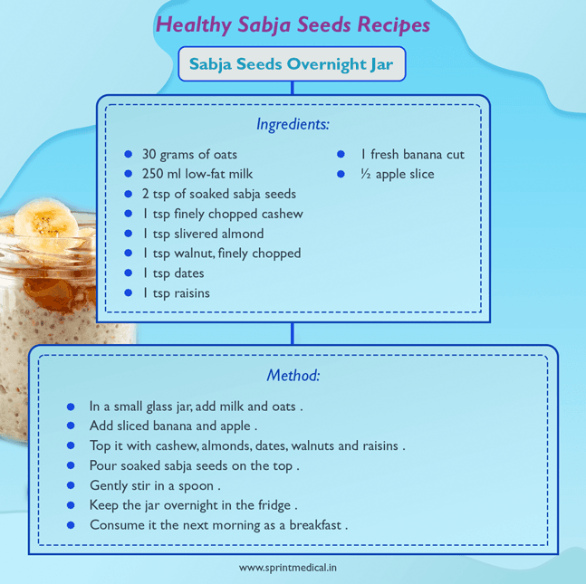 Healthy Sabja Seeds Recipes Sabja Seeds Overnight Jar