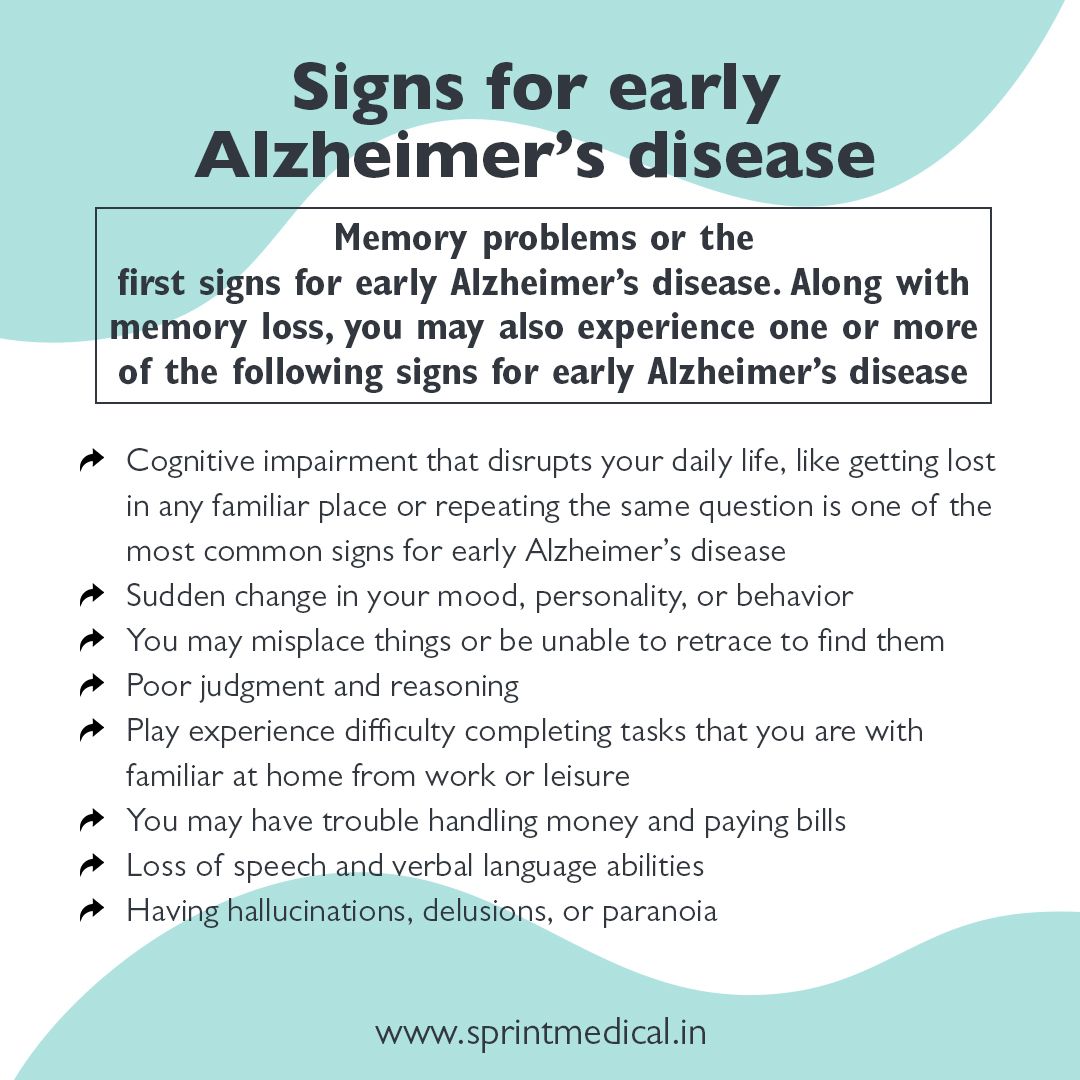 Signs for early Alzheimer’s disease