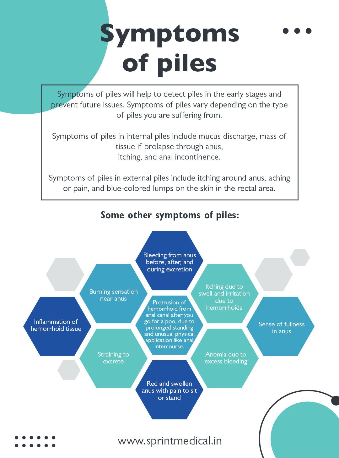 Symptoms of piles