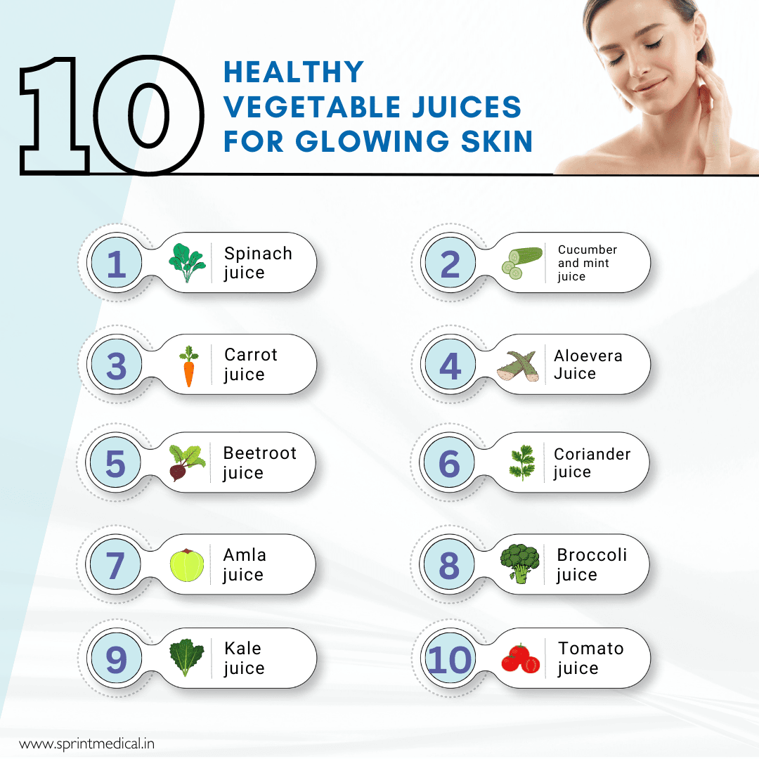 Ten Healthy Vegetable Juices for Glowing Skin