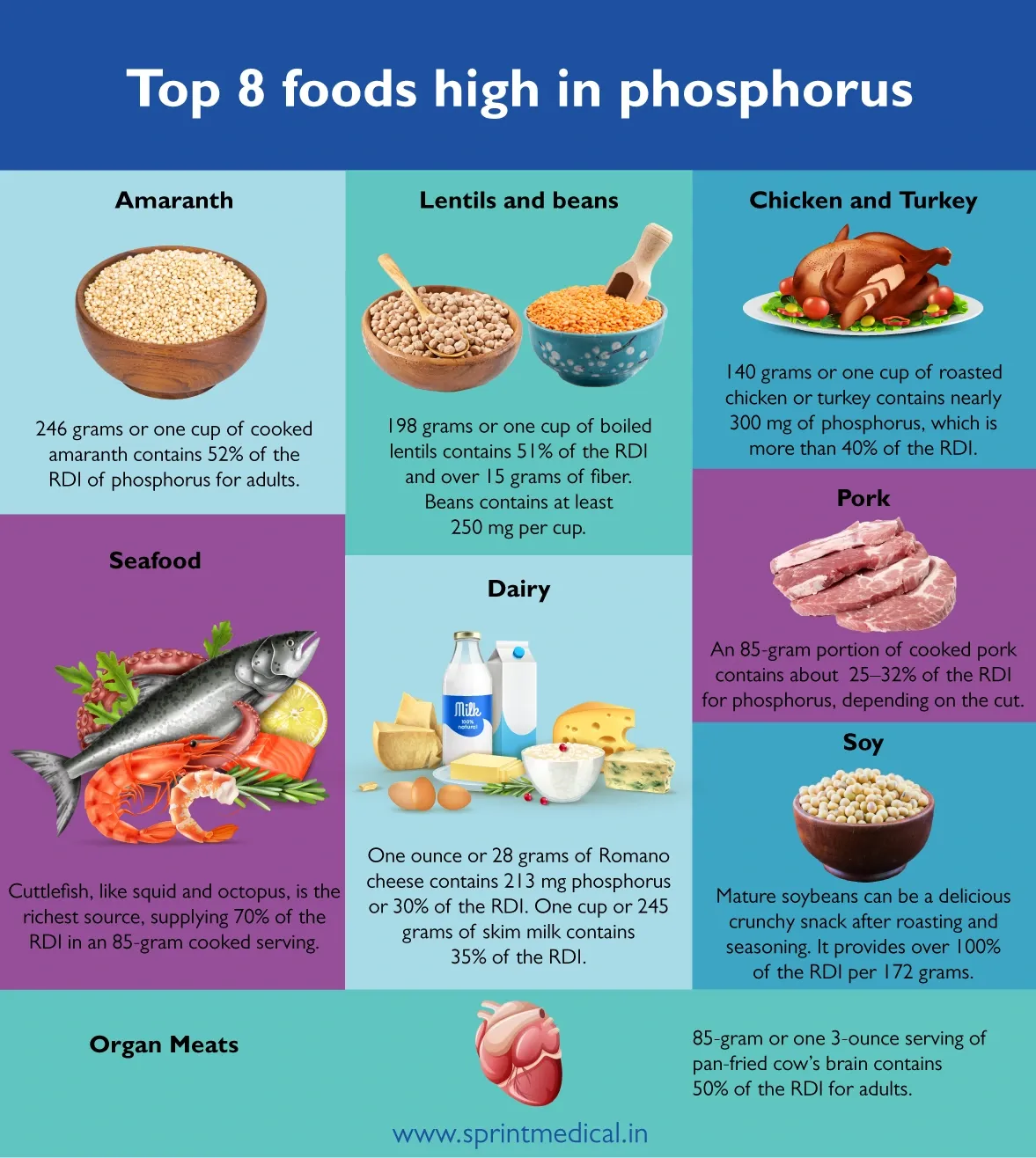 Top 8 foods high in phosphorus
