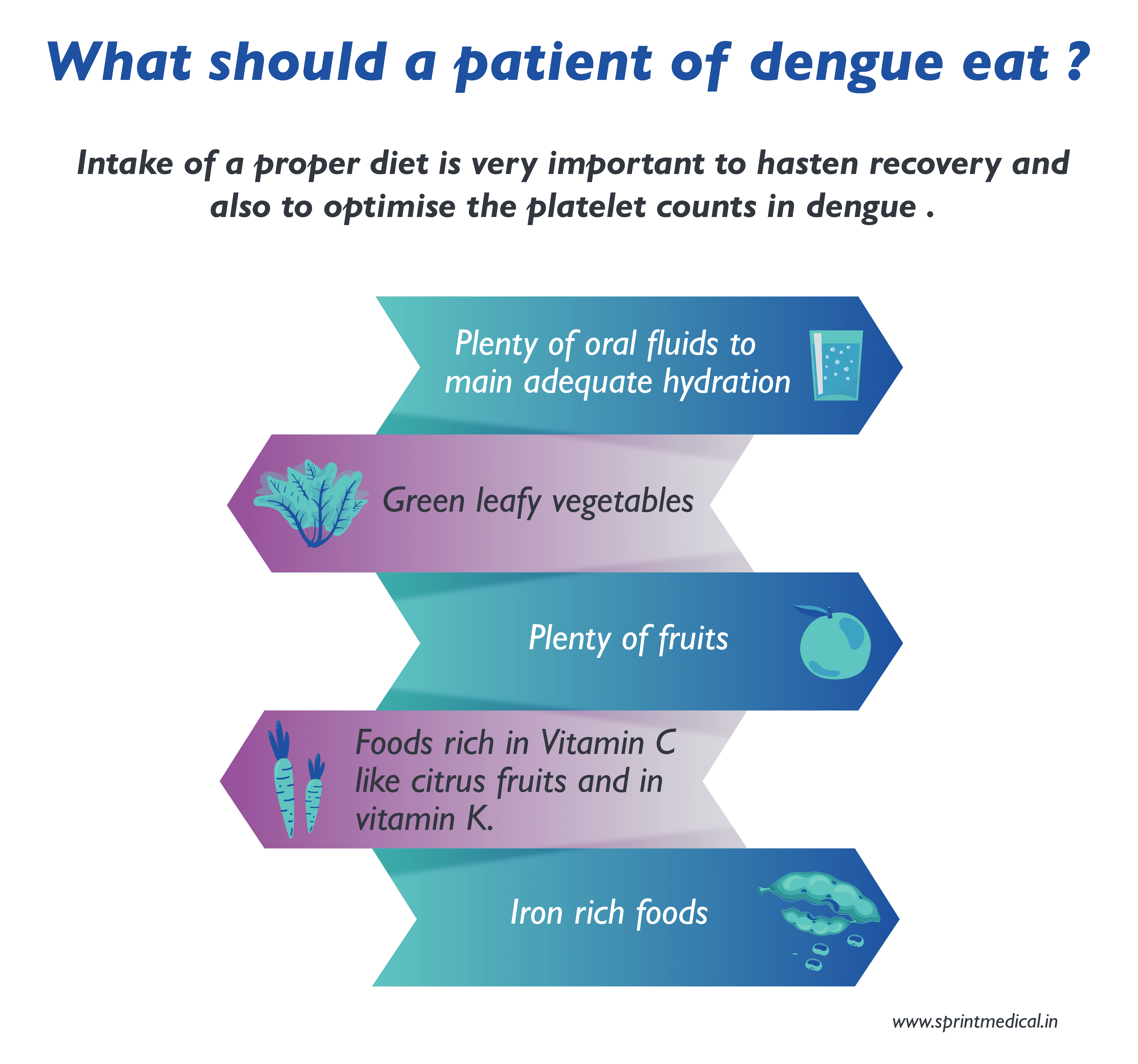 What should a patient of dengue eat?
