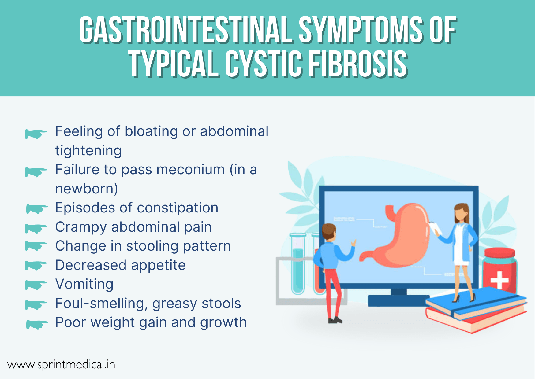 gastrointestinal symptoms of Typical Cystic Fibrosis